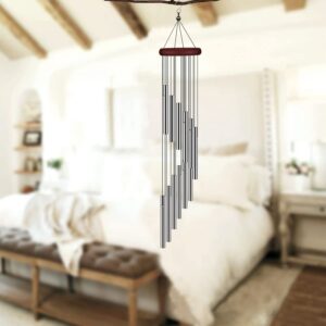Wind Chimes for Outside, Sympathy Wind Chimes Outdoor Clearance with 12 Aluminum Alloy Tubes and Hook, Memorial Wind Chimes Gift Decoration for Home, Patio, Garden, Outdoor