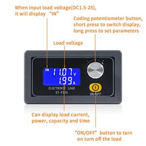 Dorhea 5A 35W Constant Current Electronic Load Tester Adjustable Load Detector, Battery Load Tester LCD DC CC Electronic Capacity Aging Discharge Detector Resistance Board Checker Testing Tool Digital