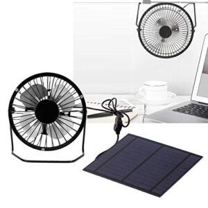 Hilitand 5W Mini Solar Panel with Portable Cooling Fan, Photovoltaic Solar Panel Set USB Desk Fan USB Powered Portable Fan