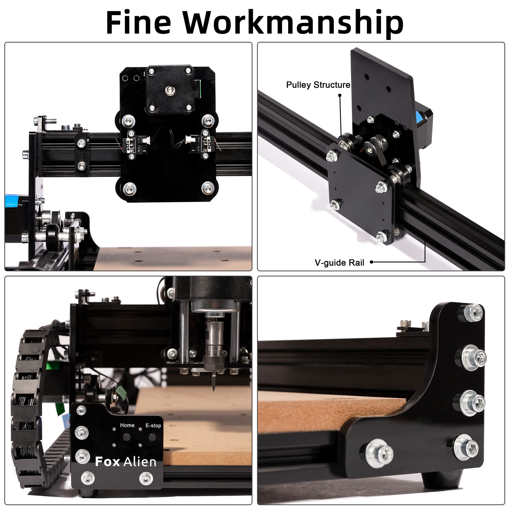 FoxAlien Masuter 4040 CNC Router Machine, 3-Axis Engraving Milling Machine 15.75x14.96” Working Area for Carving Cutting Wood Acrylic MDF Nylon