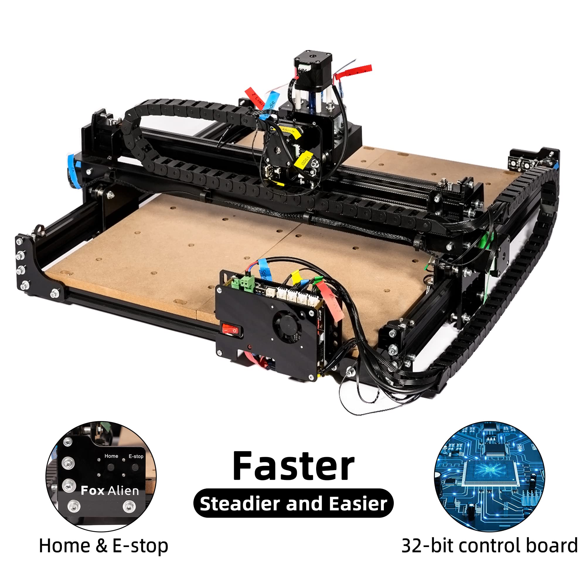 FoxAlien Masuter 4040 CNC Router Machine, 3-Axis Engraving Milling Machine 15.75x14.96” Working Area for Carving Cutting Wood Acrylic MDF Nylon