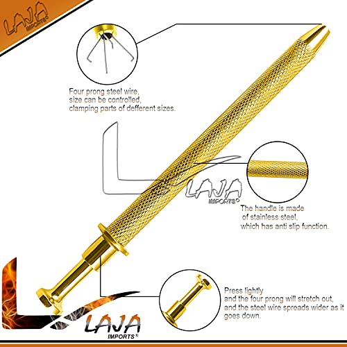 LAJA Imports 4.5" Pick-Up Tool with 4 Prongs - Gold