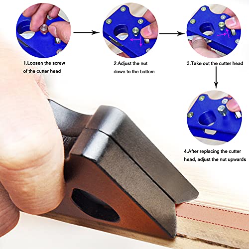 Chamfer Plane with 7 Types of Chamfering Cutter Heads for Edge Corner Flattening Quick Edge Trimming,45 Degree Edge Corner Plane with Bubble Levels