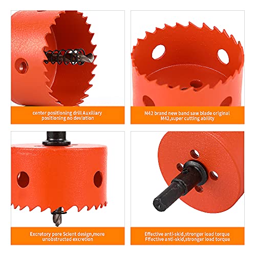 Dribotway 38mm 1-1/2 inch Hole Saw,Bi-Metal Hole Saw with Heavy Duty Arbor,1 Drill Bits,1.1IN Cutting Deep, Hole Drilling Cutter for Wood,Metal,Plastic,Plywood,PVC,Fiberboard & Thin Metal