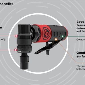 Chicago Pneumatic CP7405 - Air Straight Die Grinder Tool, Welder, Woodworking, Automotive Car Detailing, Stainless Steel Polisher, Heavy Duty, 1/4 Inch (6 mm), 0.34 HP / 250 W, 28000 RPM