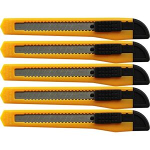 5x bulk small yellow utility knife box cutters snap off blade 9mm blade