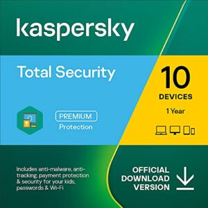 kaspersky total security 2023 | 10 devices | 1 year | antivirus, secure vpn and password manager included | pc/mac/android | online code