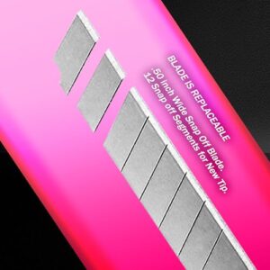 50x Bulk Small Neon Pink Utility Knife Box Cutters Snap Off Blade 9MM Blade