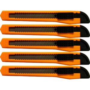 5x bulk small neon orange utility knife box cutters snap off blade 9mm blade
