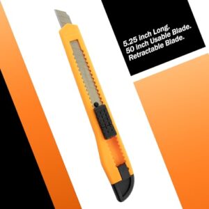 50x Bulk Small Neon Orange Utility Knife Box Cutters Snap Off Blade 9MM Blade