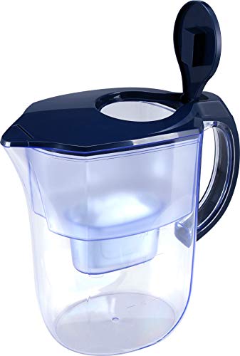 EHM Ultra Premium Alkaline water Filter Pitcher - 3.8L, Activated Carbon Filter- BPA Free, Healthy, Clean, & Toxin-Free Mineralized Alkaline Water in Minutes- Up to 9.5 pH-2023 Model (Blue, 3 filters)