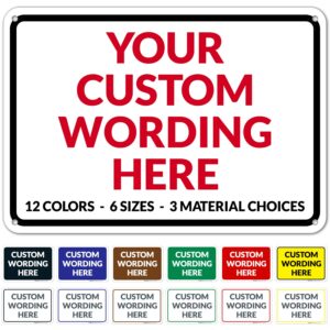 custom sign, personalized metal signs, customize for office, business, workplace, office, home, airbnb, delivery signs, 10x7 inches, rust free .040 aluminum, made in usa