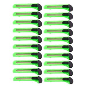 20 safety box cutter utility knife retractable snap off razor blade neon green