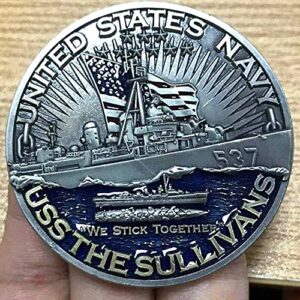 uss the sullivans dd-537 world of warships ww2 75th anniversary collectible coin