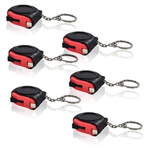 1m/3ft retractable kids tape measure mini keychain metric/inch measuring tape portable tape ruler with stable slide lock for body measuring(6 pack)