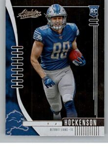 2019 absolute football #137 t.j. hockenson rc rookie card detroit lions official nfl trading card from panini america in raw (nm or better) condition