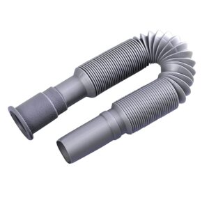 OLIREXD Universal Wash Basin Sink Drain Pipe, 1-1/4 Inch Install Diameter Plastic Flexible and Expandable Drain Pipe for Kitchen Bathroom Sink, Gray