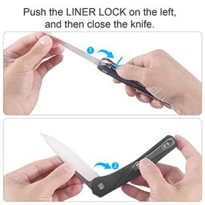 sharpken Pocket Knife, Pocket Folding Knife with D2 Steel Blade and G10 Handle + Pocket Clip.