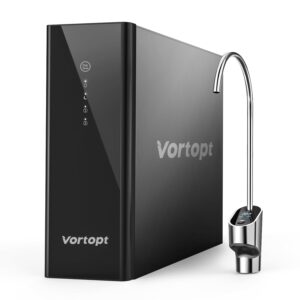 vortopt reverse osmosis system tankless - ro water filter system under sink,600gpd fast flow,tds reduction,1.5:1 pure to drain,smart facuet reminder,water purifier,qr03