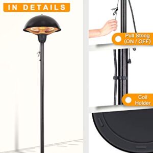 Star Patio Outdoor Heater, Outdoor Heater, 1500W Infrared Heater with Dome Shape and Hammered Bronze Finish, Adjustable Height Outdoor Heater, STP1566-B-S-N1