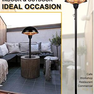 Star Patio Outdoor Heater, Outdoor Heater, 1500W Infrared Heater with Dome Shape and Hammered Bronze Finish, Adjustable Height Outdoor Heater, STP1566-B-S-N1