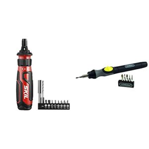 skil rechargeable cordless screwdriver bundle with precision bits and accessories