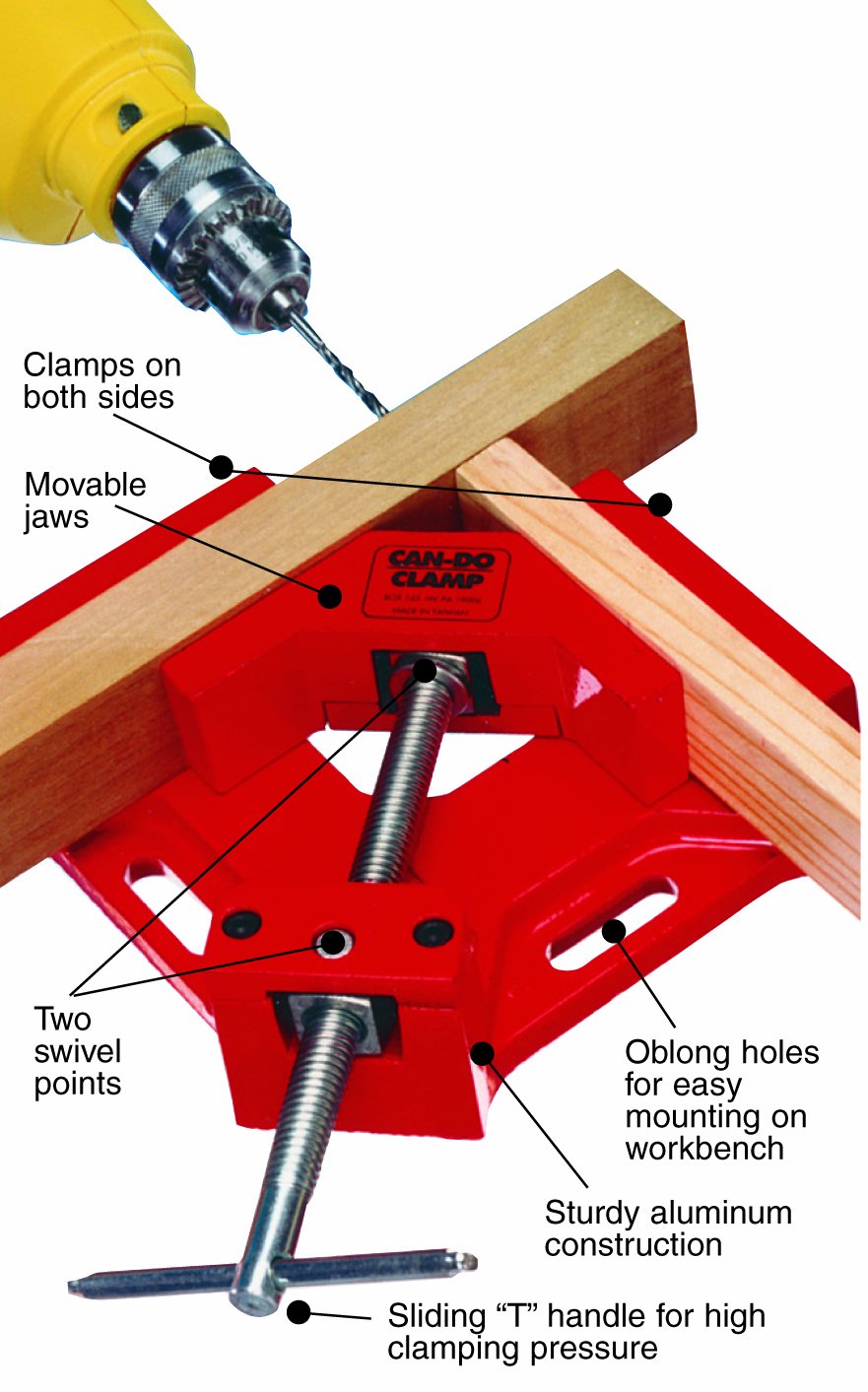 WEN 10236F2 Quick-Adjust 36-Inch Steel Bar Clamps with 2.5-Inch Throat and Micro-Adjustment Handle, Two Pack & Can-Do Clamp