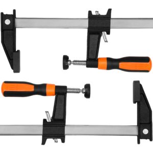 WEN 10236F2 Quick-Adjust 36-Inch Steel Bar Clamps with 2.5-Inch Throat and Micro-Adjustment Handle, Two Pack & Can-Do Clamp