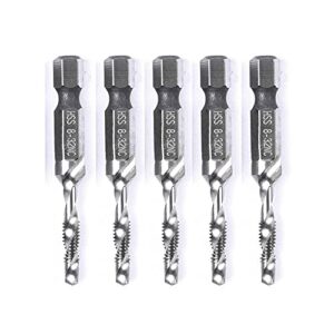 szgate 5pcs combination drill tap bit set screw tapping hex shank hss metricimperial plug drill bits hand tools 8-32nc, 8-32nc( 4.2mm)