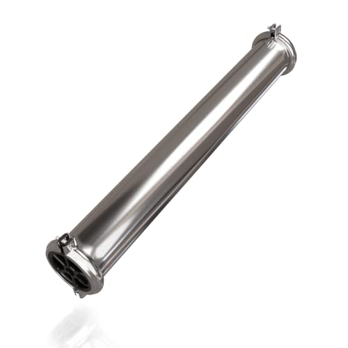 Max Water - Stainless Steel, Heavy Duty - Reverse Osmosis 4040 Membrane Housing - 4" x 40" good for industrial use - 4040 housing