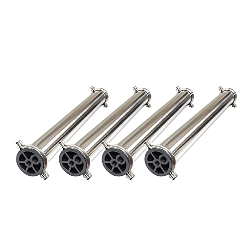 Max Water - Heavy Duty, Stainless Steel - Reverse Osmosis 4040 Membrane Housing - 4" x 40" good for industrial use - Pack of 4