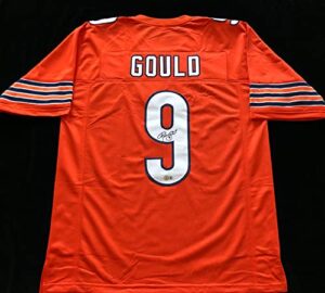 robbie gould signed autographed orange football jersey beckett coa - size xl - chicago bears legendary kicker