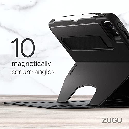 ZUGU Case for 2021/2022 iPad Pro 12.9 inch 5th / 6th Gen - Slim Protective Case - Apple Pencil Charging - Magnetic Stand & Sleep/Wake Cover (Fits Model #’s A2378, A2379, A2461, A2462) - Stealth Black