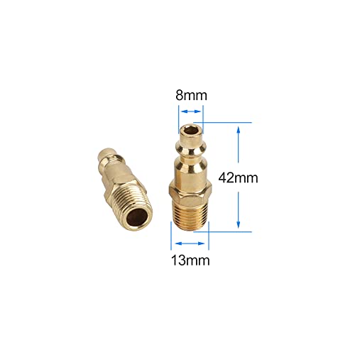 hynade Air Hose Fittings,1/4" NPT Air Coupler and Plug Kit,13 Pieces Universal Quick Connect Air Fittings,Brass Quick Connect Set for Air Tools(13 pcs)