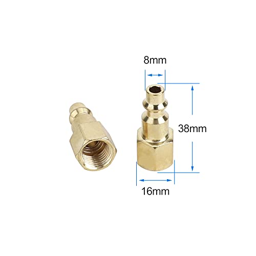 hynade Air Hose Fittings,1/4" NPT Air Coupler and Plug Kit,13 Pieces Universal Quick Connect Air Fittings,Brass Quick Connect Set for Air Tools(13 pcs)