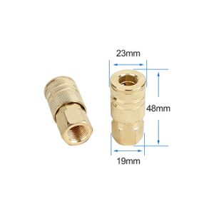 hynade Air Hose Fittings,1/4" NPT Air Coupler and Plug Kit,13 Pieces Universal Quick Connect Air Fittings,Brass Quick Connect Set for Air Tools(13 pcs)