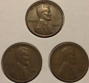 1945 p d s lincoln wheat penny cent pds set penny seller very fine