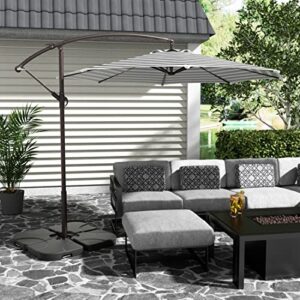 WO Home Furniture Portable Beach Patio Sunshade Stand Umbrella Base Stand Holder, Steel Universal Cross Base Stand Anchor Kit (Stand Only) (Black)