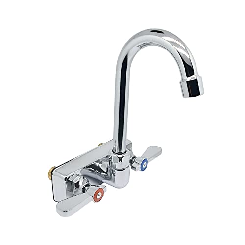 12" x 16" Stainless Steel Hand Sink | Commercial Wall Mount Hand Basin with Gooseneck Faucet, Strainer, Back Splash | NSF Certified | Perfect for Restaurants, Bars, Stores, Kitchen and More