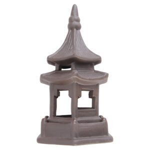 soimiss miniature pagoda statue garden figurines zen garden pagoda chinese zen asian decor bonsai decoration miniature garden accessories (coffee)