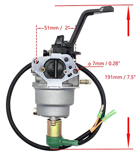 Fullas Huayi Carburetor Manual Choke P27-1D Compatible with Generac GP5000 GP5500 GP6500(E) 5000W 5500W 6000W 6500W Champion Power Equipment 6000W 6500W 7000W Gas Portable Generator