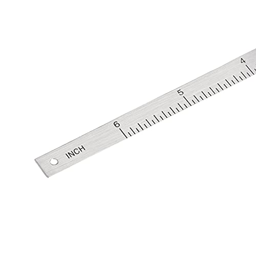 uxcell Center Finding Ruler 6-inch Table Sticky Adhesive Tape Measure, Aluminum Track Ruler with Holes, (from The Middle).