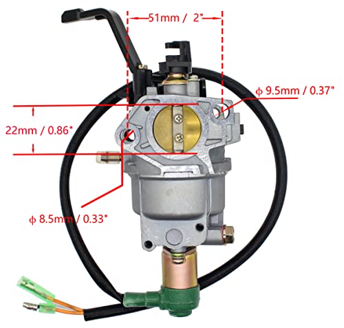 Fullas Huayi Carburetor Manual Choke P27-2D Compatible with Generac GP8000E and Harbor Freight 16HP 17HP 420CC 440CC Gasoline Engine for 6000W 6500W 7000W 8000W 9000W Portable Gas Generator