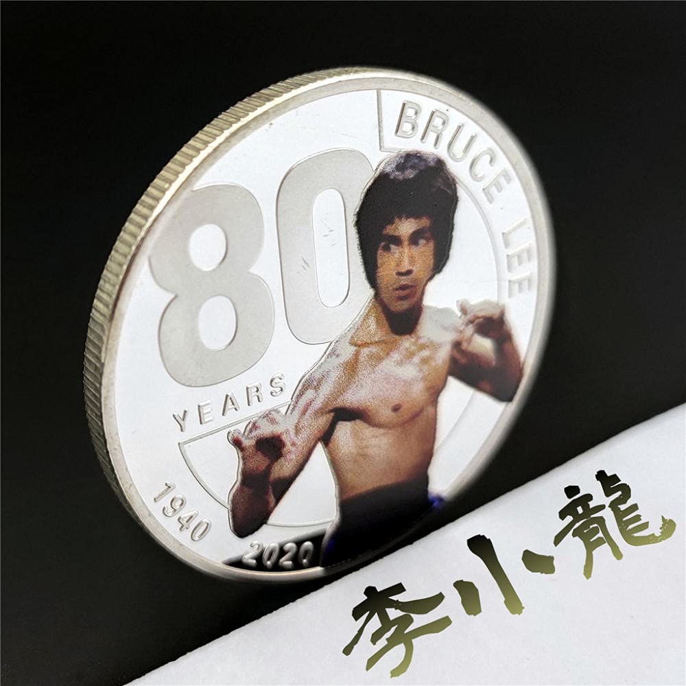 Coin Collection Commemorative Coin Bruce Lee Commemorative Coin Chinese Kung Fu 80th Anniversary Commemorative Coin Silver