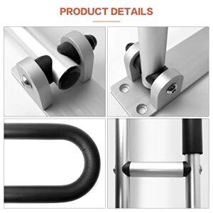 Flip Up Grab Bar for Bathroom, U-Shaped Aluminium Alloy Toilet Safety Rail for Elderly, Toilet Grab Bar for Wall, Non-Skid Toilet Handicap Grab Bar Handicap Rail for Home Hotel Pregnant