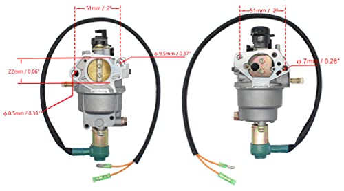 Fullas Huayi Carburetor Automatic Choke P27-1 Carb Compatible with Honda EC6500CX EB6500X EL6500CXS EG6500CX 5000W 6000W Gas Generator with Solenoid and Gaskets