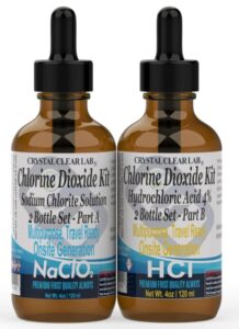 crystal clear lab cd kit with hydrochloric acid 4-5% (hcl) : sodium solution 2 part a and b, 4 fl oz, pack of 2