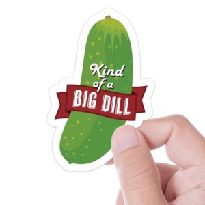 kind of a big dill pickle sticker, funny stickers for hydroflask, pickleball funny quote decals for laptop, kind of a big deal meme stickers