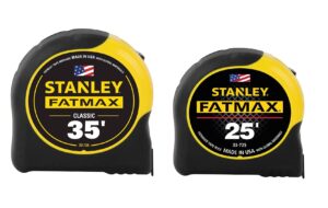 stanley 33-735-25 35ft. and 25ft. fatmax tape measure combo pack, yellow