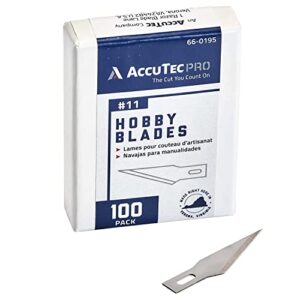 accutec pro hobby blades #11 standard refill - 100-pack - precision engineered with high carbon steel for acute point - apbl-5006